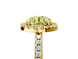 Yellow gold Fancy Yellow Round Cut Diamond Pavé Halo Ring with Four-Prong Setting_22