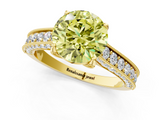 Yellow gold Fancy Yellow Round  Cut Diamond Pave Band with Four-Prong Setting_1