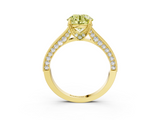 Yellow gold Fancy Yellow Round  Cut Diamond Pave Band with Four-Prong Setting_3