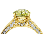 Yellow gold Fancy Yellow Round  Cut Diamond Pave Band with Four-Prong Setting_4