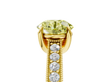 Yellow gold Fancy Yellow Round  Cut Diamond Pave Band with Four-Prong Setting_5