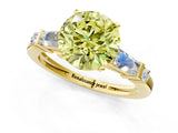 Yellow gold Fancy Yellow Round  Cut Diamond Ring with Baguette Side Stones, Channel Set Band, and Four-Prong Setting_37