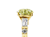 Yellow gold Fancy Yellow Round  Cut Diamond Ring with Baguette Side Stones, Channel Set Band, and Four-Prong Setting_5