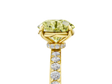 Yellow gold Fancy Yellow Round  Cut Diamond Ring with Pavé Band and Four-Prong Setting_5