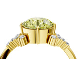 Yellow gold Fancy Yellow Round Cut Diamond Ring with Side Stones and Four-Prong Setting_46