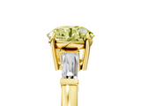 Yellow gold Fancy Yellow Round  Cut Diamond Ring with Tapered Baguette Side Stones in Four-Prong Setting_5
