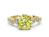 Yellow gold Fancy Yellow Round Cut Diamond Scattered Round Accent Ring with Prong Setting_12