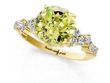 Yellow gold Fancy Yellow Round Cut Diamond Scattered Round Accent Ring with Prong Setting_13