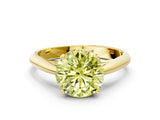 Yellow gold Fancy Yellow Round Cut Diamond Solitaire Engagement Ring with Cathedral Setting and Four-Prong Mount_24
