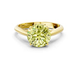 Yellow gold Fancy Yellow Round Cut Diamond Solitaire Engagement Ring with Cathedral Setting and Four-Prong Mount_84