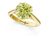 Yellow gold Fancy Yellow Round Cut Diamond Solitaire Engagement Ring with Cathedral Setting and Four-Prong Mount_85
