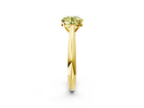 Yellow gold Fancy Yellow Round Cut Diamond Solitaire Engagement Ring with Cathedral Setting and Four-Prong Mount_86