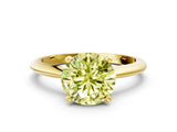 Yellow gold Fancy Yellow Round Cut Diamond Solitaire Engagement Ring with Classic Band and Four-Prong Setting_17