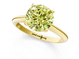 Yellow gold Fancy Yellow Round Cut Diamond Solitaire Engagement Ring with Classic Band and Four-Prong Setting_18
