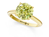 Yellow gold Fancy Yellow Round Cut Diamond Solitaire Engagement Ring with Classic Band and Four-Prong Setting_25