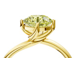 Yellow gold Fancy Yellow Round Cut Diamond Solitaire Engagement Ring with Four-Prong Setting and Classic Band_24