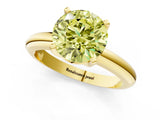 Yellow gold Fancy Yellow Round Cut Diamond Solitaire Engagement Ring with Round Band and Four-Prong Setting_150