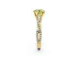 Yellow gold Fancy Yellow Round Cut Diamond Solitaire Engagement Ring with Twisted Pavé Band and Four-Prong Setting_50