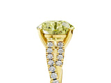 Yellow gold Fancy Yellow Round Cut Diamond Solitaire Engagement Ring with Twisted Pavé Band and Four-Prong Setting_53