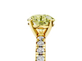 Yellow gold Fancy Yellow Round Cut Diamond Solitaire Pavé Engagement Ring with Round Band and Prong Setting_17
