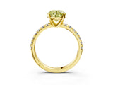 Yellow gold Fancy Yellow Round Cut Diamond Solitaire Pavé Engagement Ring with Round Band and Prong Setting_75