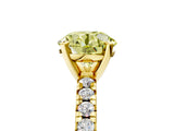 Yellow gold Fancy Yellow Round Cut Diamond Solitaire Pavé Engagement Ring with Round Band and Prong Setting_77
