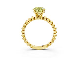 Yellow gold Fancy Yellow Round Cut Diamond Solitaire Ring with Beaded Band and Prong Setting_26