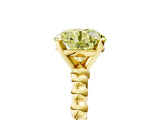 Yellow gold Fancy Yellow Round Cut Diamond Solitaire Ring with Beaded Band and Prong Setting_28