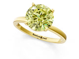 Yellow gold Fancy Yellow Round Cut Diamond Solitaire Ring with Classic Band and Four-Prong Setting_1