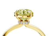 Yellow gold Fancy Yellow Round Cut Diamond Solitaire Ring with Classic Band and Four-Prong Setting_4