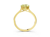 Yellow gold Fancy Yellow Round Cut Diamond Solitaire Ring with Flower Prong Setting and Classic Band_15