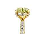 Yellow gold Fancy Yellow Round Cut Diamond Solitaire Ring with Four-Prong Setting and Pavé Band_8