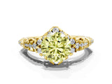 Yellow gold Fancy Yellow Round Cut Diamond Solitaire Ring with Hidden Halo and Pavé Band_27