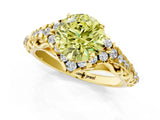 Yellow gold Fancy Yellow Round Cut Diamond Solitaire Ring with Hidden Halo and Pavé Band_28