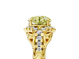 Yellow gold Fancy Yellow Round Cut Diamond Solitaire Ring with Hidden Halo and Pavé Band_32