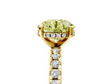 Yellow gold Fancy Yellow Round Cut Diamond Solitaire Ring with Pavé Band and Four-Prong Setting_21