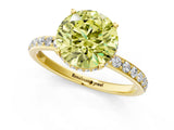 Yellow gold Fancy Yellow Round Cut Diamond Solitaire Ring with Pavé Band and Hidden Halo_22