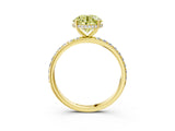 Yellow gold Fancy Yellow Round Cut Diamond Solitaire Ring with Pavé Band and Hidden Halo_24