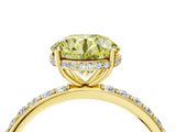 Yellow gold Fancy Yellow Round Cut Diamond Solitaire Ring with Pavé Band and Hidden Halo_25