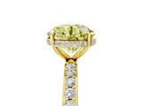 Yellow gold Fancy Yellow Round Cut Diamond Solitaire Ring with Pavé Band and Hidden Halo_26