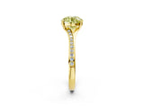 Yellow gold Fancy Yellow Round Cut Diamond Solitaire Ring with Pavé Band and Prong Setting_14