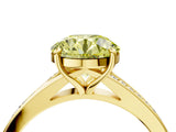 Yellow gold Fancy Yellow Round Cut Diamond Solitaire Ring with Pavé Band and Prong Setting_16