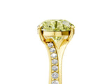 Yellow gold Fancy Yellow Round Cut Diamond Solitaire Ring with Pavé Band and Prong Setting_17