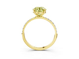 Yellow gold Fancy Yellow Round Cut Diamond Solitaire Ring with Pave Band and Four Prong Setting_25