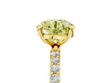 Yellow gold Fancy Yellow Round Cut Diamond Solitaire Ring with Pave Band and Four Prong Setting_27