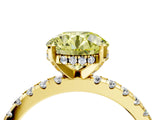 Yellow gold Fancy Yellow Round Cut Diamond Solitaire Ring with Round  Pavé Band and Four-Prong Setting_40