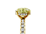 Yellow gold Fancy Yellow Round Cut Diamond Solitaire Ring with Round  Pavé Band and Four-Prong Setting_41