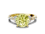 Yellow gold Fancy Yellow Round Cut Diamond Solitaire Ring with Side Stones and Four-Prong Setting_17