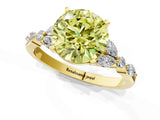 Yellow gold Fancy Yellow Round Cut Diamond Solitaire Ring with Side Stones and Four-Prong Setting_18