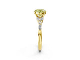 Yellow gold Fancy Yellow Round Cut Diamond Solitaire Ring with Side Stones and Four-Prong Setting_19